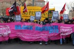 Fronttransparent der Großdemonstration am 18. Februar in Dresden
