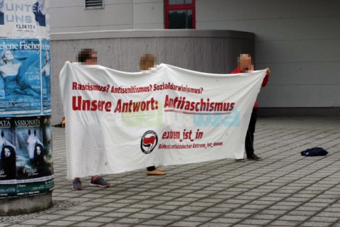 Protest gegen die Extremismuskonferenz in Riesa
