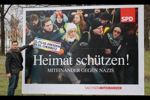 SPD wirbt mit "Heimat schützen! Miteinander gegen Nazis" (Quelle: Facebook)