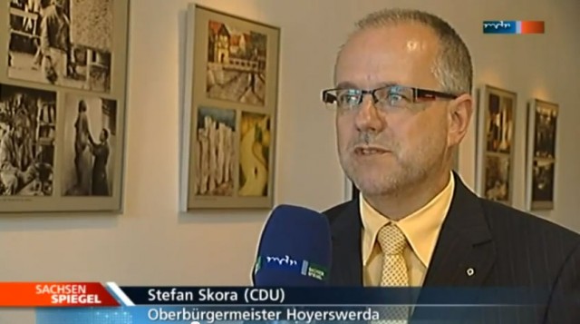 Stefan Skora (CDU) im Interview beim Sachsenspiegel (Screenshot)