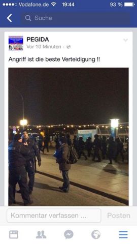 Aufruf  von PEGIDA (Quelle: Screenshot Facebook)